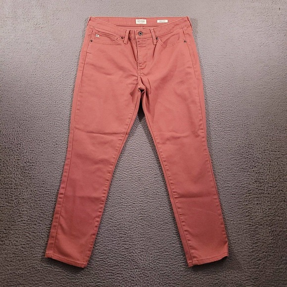 Dockers Jeans Womens 8‎ Pink Mid Rise Skinny 31X26 Casual Denim Stretch Trousers - Picture 1 of 13